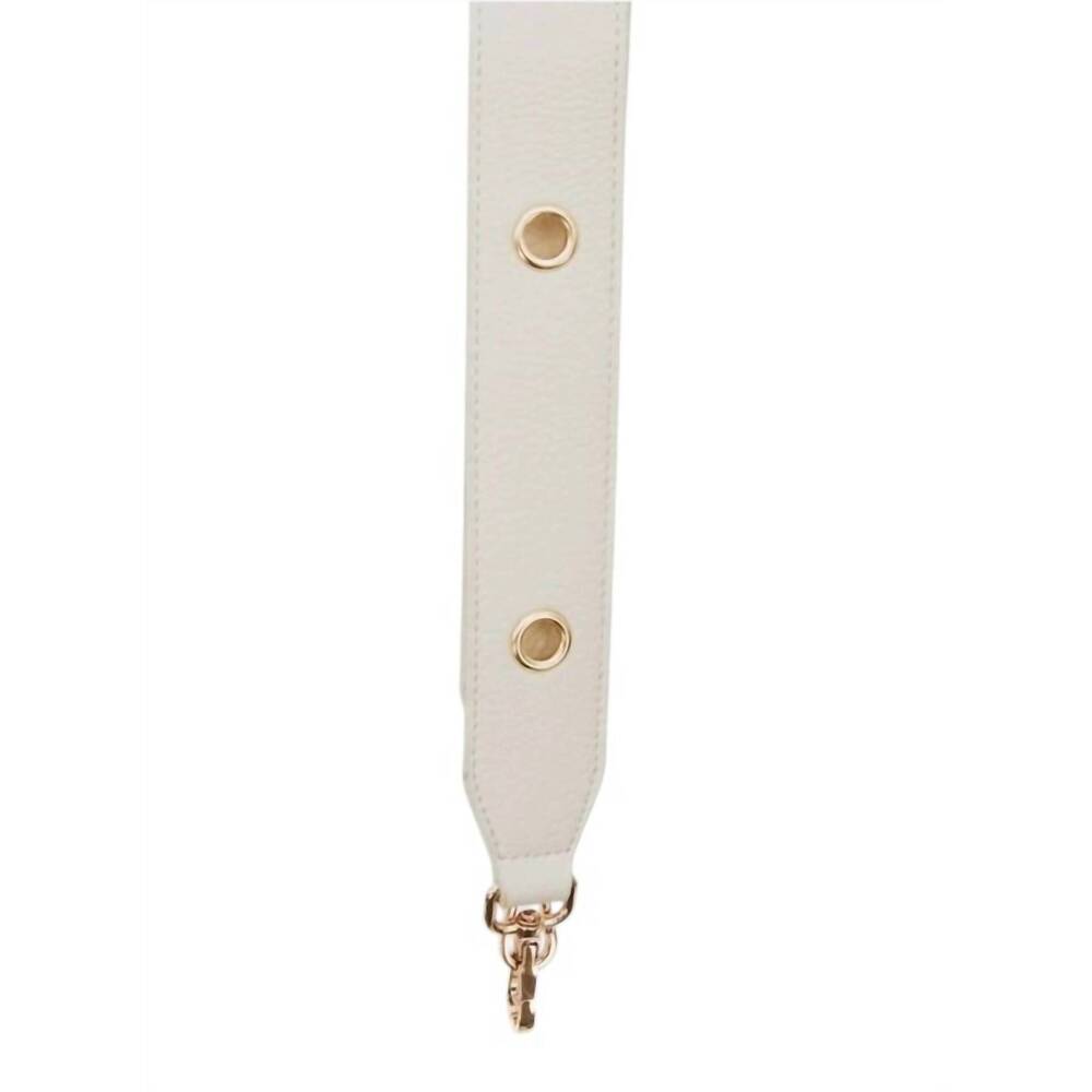 NEW PRETTY SIMPLE evelynn eyelet vegan leather strap in cream